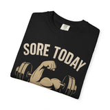 Motivational T-shirt - Gym Motivation Shirt 'Sore Today Strong Tomorrow'