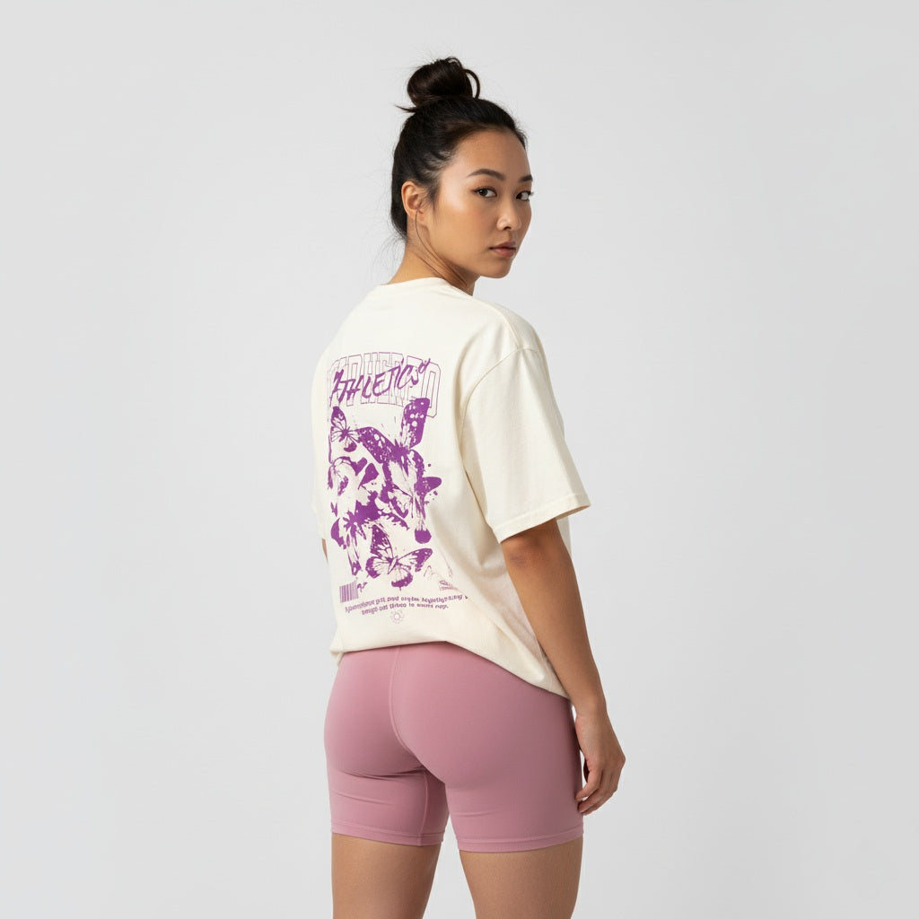 Athletic Womens Pump Cover Tee - Butterfly Xyphered Design
