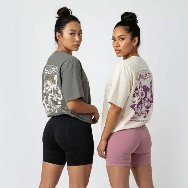 Athletic Womens Pump Cover Tee - Butterfly Xyphered Design