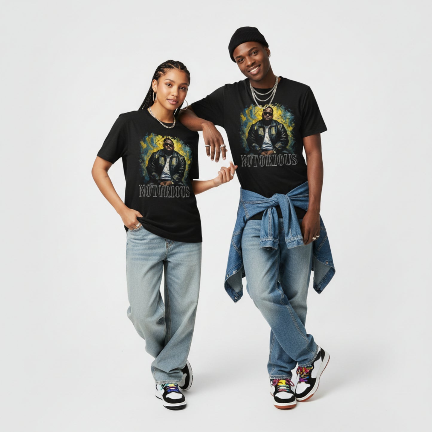 Notorious B.I.G. x Van Gogh Graphic T-Shirt — Rap Legend Art Mashup
