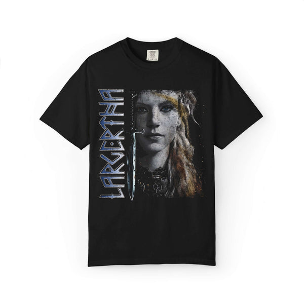 Vikings Graphic Tee featuring Lagertha from the Vikings TV show, perfect for fans of fierce warrior themes.