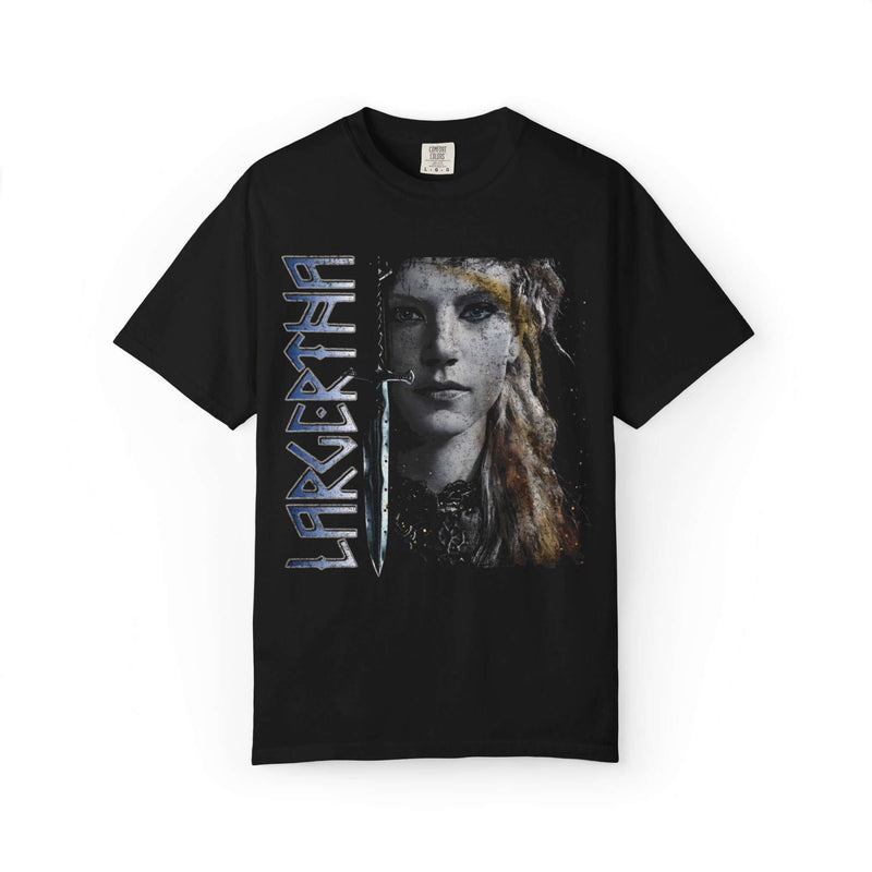 Vikings Graphic Tee featuring Lagertha from the Vikings TV show, perfect for fans of fierce warrior themes.