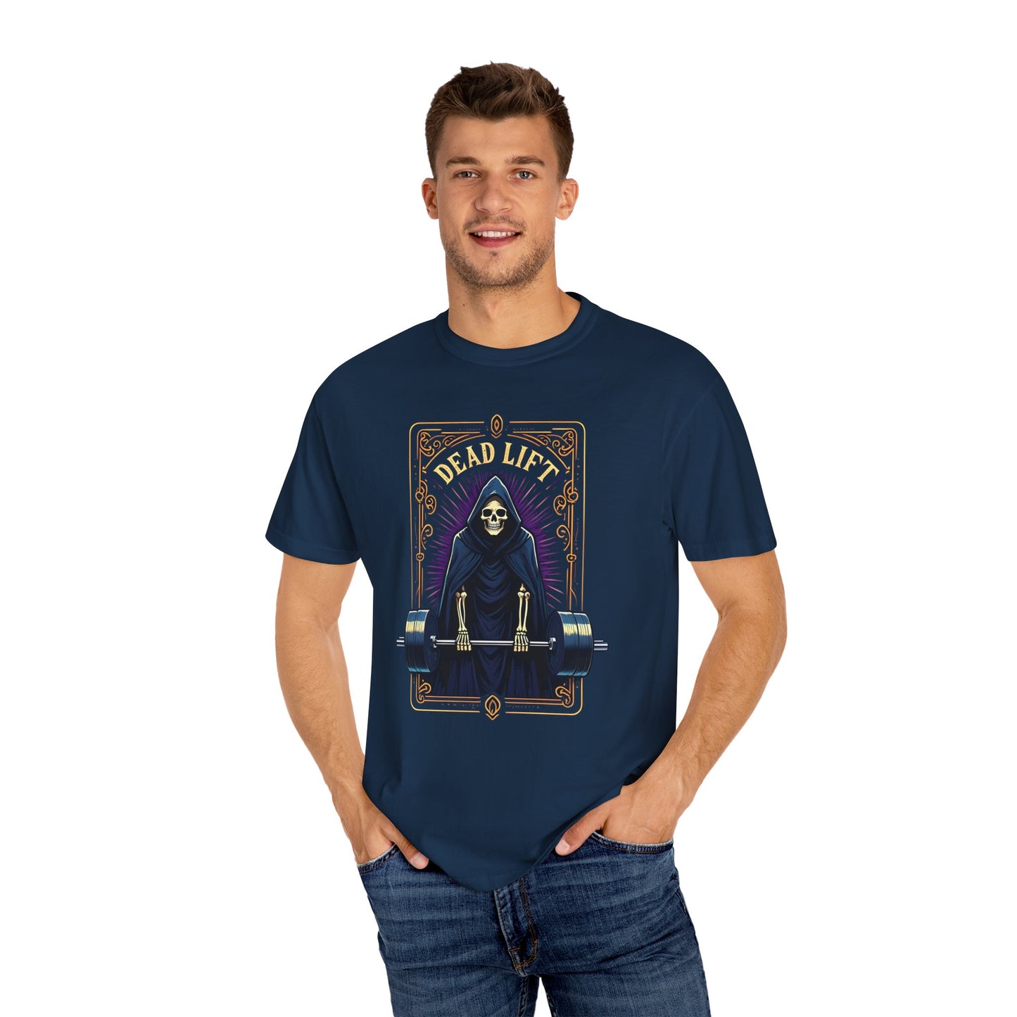 Dead Lift Skeleton Gym T-Shirt, Motivational Weightlifting Tee, Gift for Fitness Lovers, Halloween Workout Shirt, Unisex Exercise Top