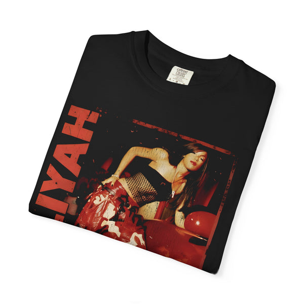 Aaliyah "Hot Like Fire" Retro Grunge T-Shirt - Vintage 90s R&B Music Icon Tee